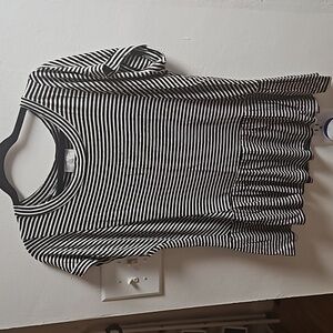 Jun & Ivy black striped top